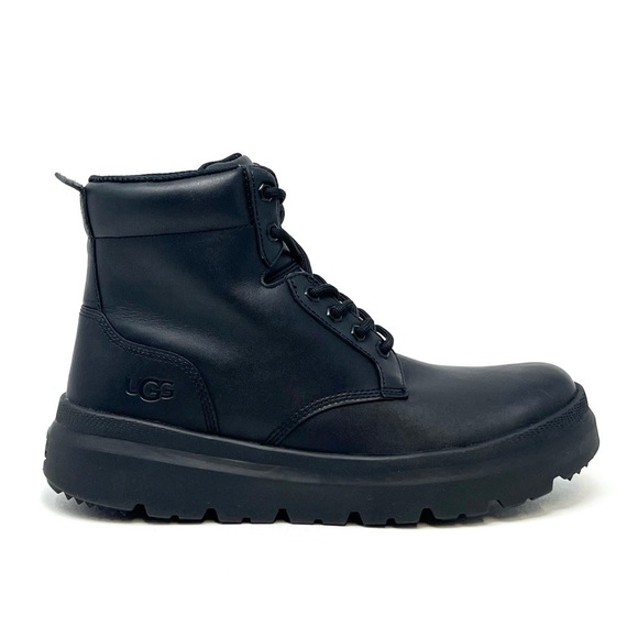NEW Ugg  Burleigh Chukka Boots Black Leather Men’s Size 8 Combat Ankle Wool New main image 8